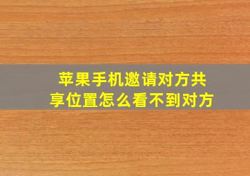 苹果手机邀请对方共享位置怎么看不到对方