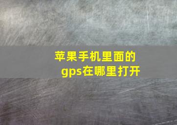 苹果手机里面的gps在哪里打开