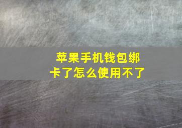 苹果手机钱包绑卡了怎么使用不了