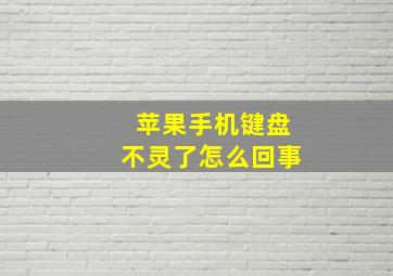 苹果手机键盘不灵了怎么回事