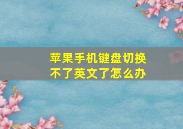 苹果手机键盘切换不了英文了怎么办