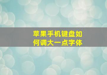 苹果手机键盘如何调大一点字体