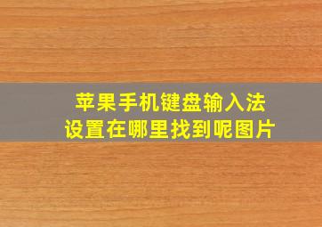 苹果手机键盘输入法设置在哪里找到呢图片