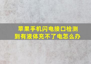 苹果手机闪电接口检测到有液体充不了电怎么办