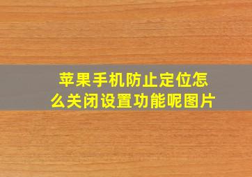 苹果手机防止定位怎么关闭设置功能呢图片