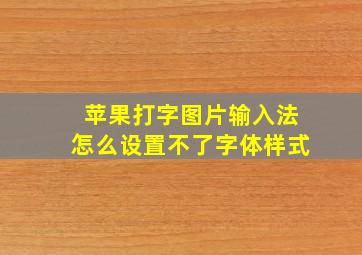 苹果打字图片输入法怎么设置不了字体样式