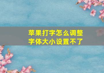 苹果打字怎么调整字体大小设置不了