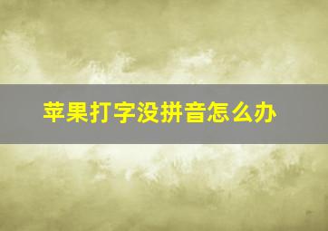 苹果打字没拼音怎么办