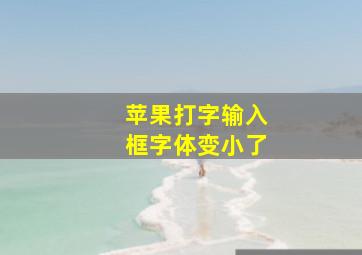 苹果打字输入框字体变小了