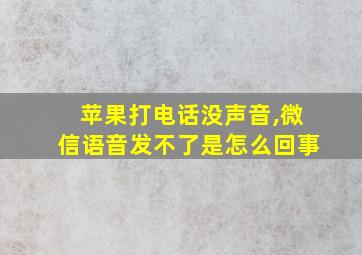 苹果打电话没声音,微信语音发不了是怎么回事