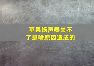 苹果扬声器关不了是啥原因造成的