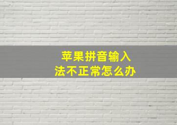 苹果拼音输入法不正常怎么办