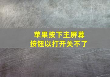 苹果按下主屏幕按钮以打开关不了