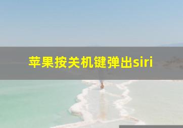 苹果按关机键弹出siri