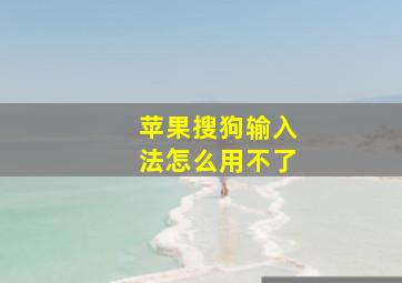 苹果搜狗输入法怎么用不了