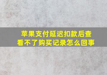 苹果支付延迟扣款后查看不了购买记录怎么回事