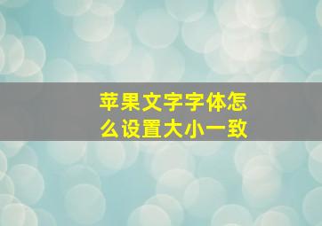 苹果文字字体怎么设置大小一致