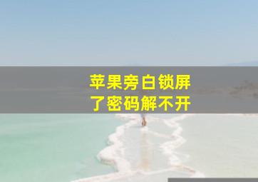 苹果旁白锁屏了密码解不开