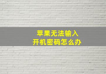 苹果无法输入开机密码怎么办