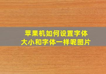 苹果机如何设置字体大小和字体一样呢图片