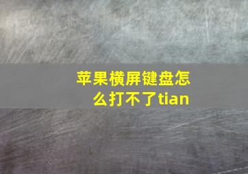 苹果横屏键盘怎么打不了tian