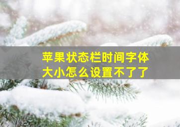 苹果状态栏时间字体大小怎么设置不了了