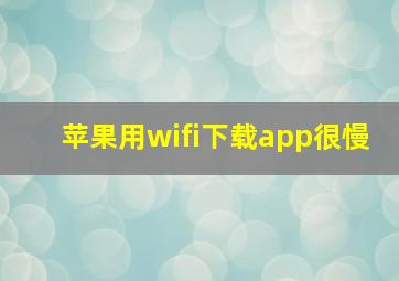 苹果用wifi下载app很慢