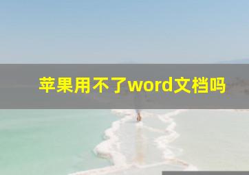 苹果用不了word文档吗