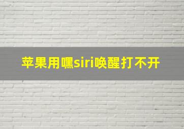 苹果用嘿siri唤醒打不开