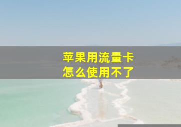 苹果用流量卡怎么使用不了