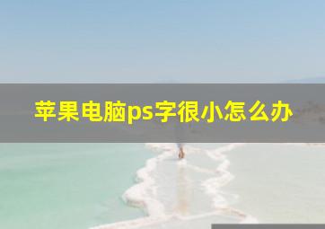 苹果电脑ps字很小怎么办