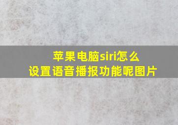 苹果电脑siri怎么设置语音播报功能呢图片