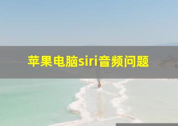 苹果电脑siri音频问题