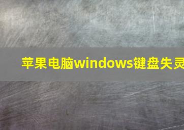 苹果电脑windows键盘失灵