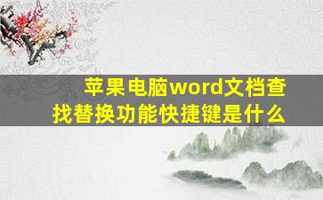 苹果电脑word文档查找替换功能快捷键是什么