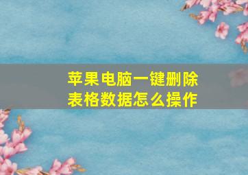 苹果电脑一键删除表格数据怎么操作