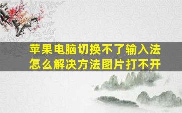 苹果电脑切换不了输入法怎么解决方法图片打不开