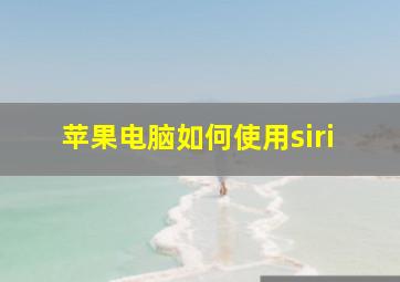 苹果电脑如何使用siri