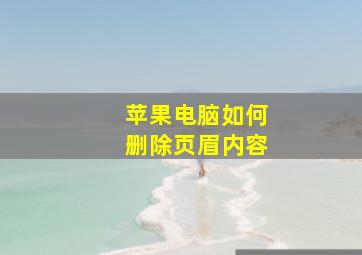 苹果电脑如何删除页眉内容