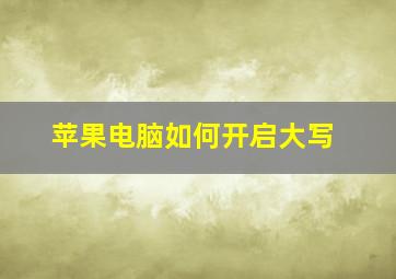 苹果电脑如何开启大写