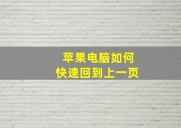 苹果电脑如何快速回到上一页