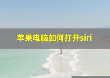 苹果电脑如何打开siri