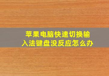 苹果电脑快速切换输入法键盘没反应怎么办