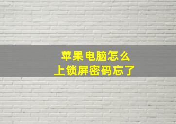 苹果电脑怎么上锁屏密码忘了