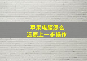 苹果电脑怎么还原上一步操作