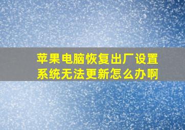 苹果电脑恢复出厂设置系统无法更新怎么办啊