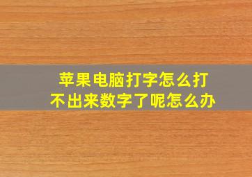 苹果电脑打字怎么打不出来数字了呢怎么办