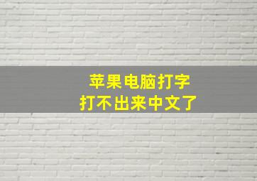 苹果电脑打字打不出来中文了