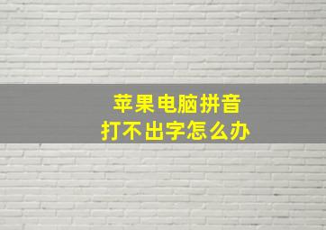 苹果电脑拼音打不出字怎么办