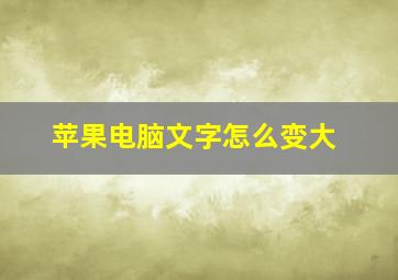 苹果电脑文字怎么变大